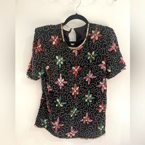 Vintage Sequin Embellished Top